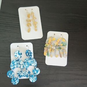 New Set Of 3 Handmade Dangle Earrings